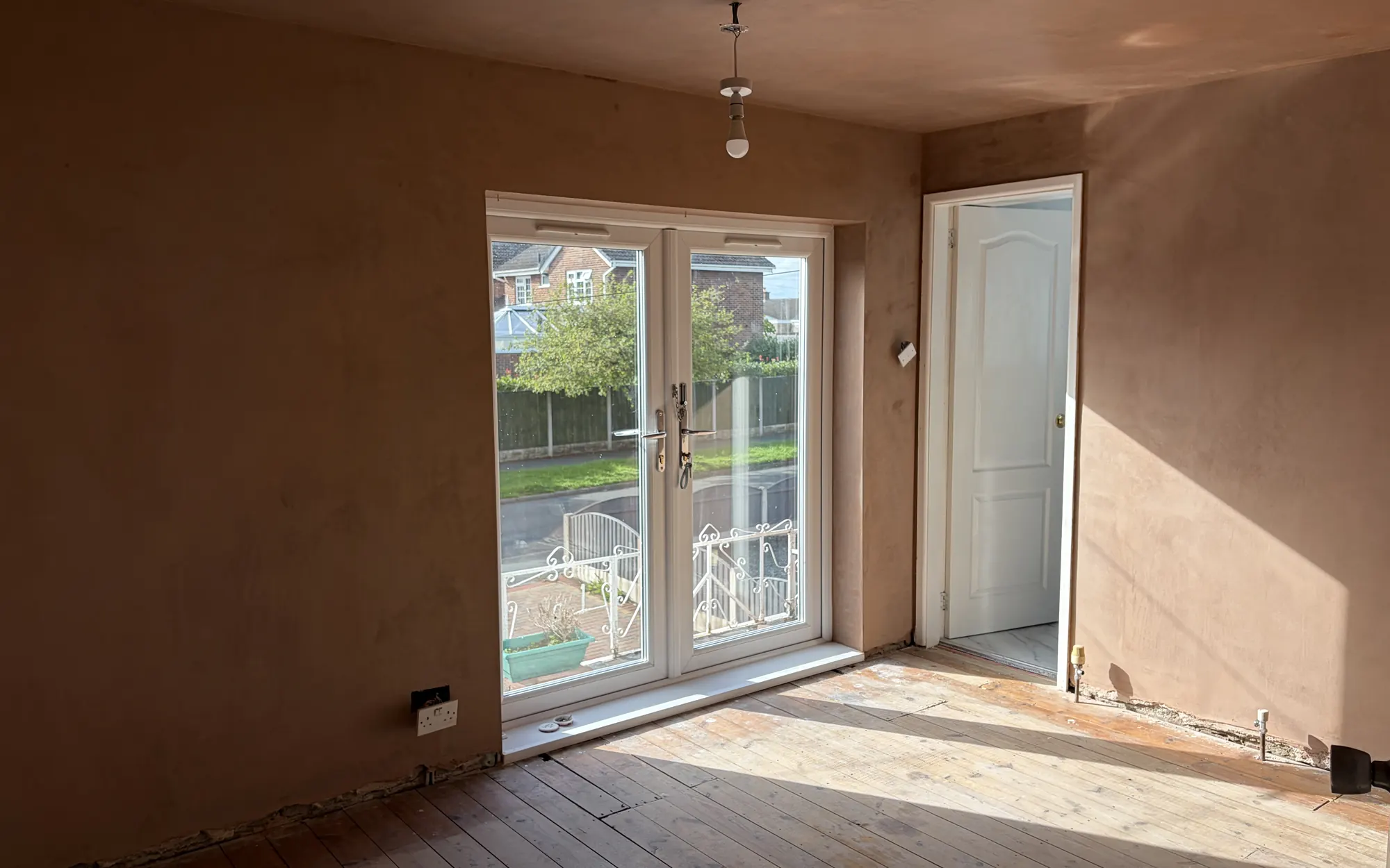 Allestree bedroom with freshly skimmed walls and ceiling